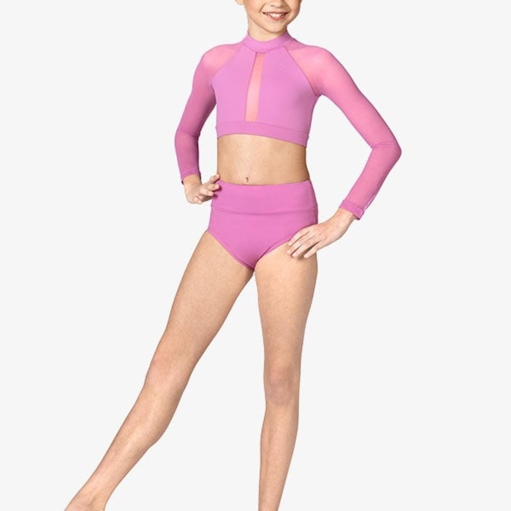 Baltogs Girls High Waist Dance Briefs - Red - Picture 4 of 5